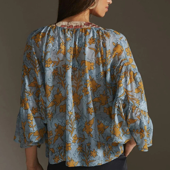 Anthroplogie Current Air Sheer Floral Kimono - Picture 2 of 8